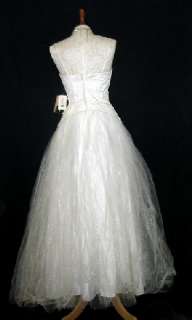 NWT Jessica McClintock White Tulle Sparkle Princess Dress Bridal Gown 