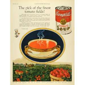 1927 Ad Campbells Tomato Soup Farm Field Harvest Pick Condensed Field 