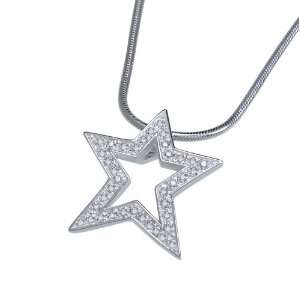   Pendant small Star white Zirconia Stones with Chain Necklace 20 ASK50