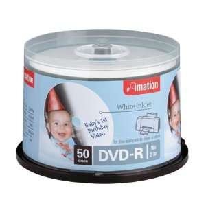com Imation DVD R 4.7 GB 16x Inkjet & Hub Printable, White Package50 