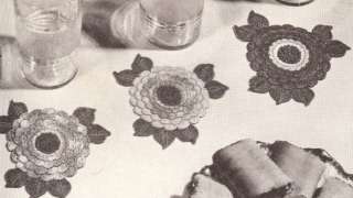 Crochet Dahlia Flowers Motif Glass Coasters PATTERN  