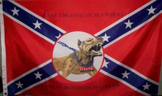 REBEL FLAG PIT BULL DOG   YANKEE BLOOD   CONFEDERATE  