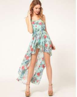 2012 summer romantic and elegant small floral sleeveless chiffon dress 