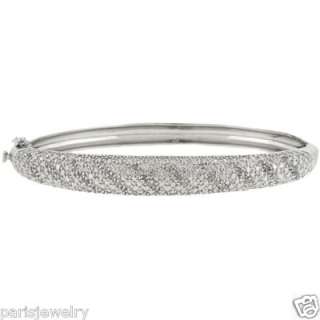 Carat Genuine Diamond Bangle Sterling Silver Bracelet  