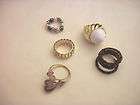 Mixed Lot Vintage Adjustable Rings With & Without Stone