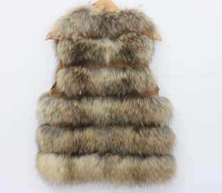 TOP FASHION new style real genuine raccoon fur vest warm coat 