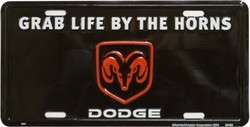 Metal License Plate Dodge Ram Logo, Grab Life   