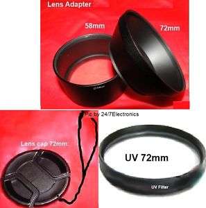 LENS ADAPTER+UV+CAP 72 mm for S1800 FUJI FinePix 58/72  