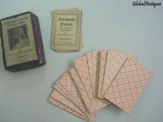  1920’s vintage German playing card set game with images of Famous 