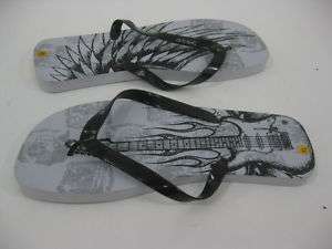 MENS ATSC Black Gray White Thong Flip Flops Sandals XL  