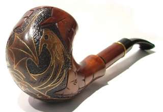   Long Briar Hand Carved Tobacco Smoking Pipe/Pipes *DRAGON* #4  
