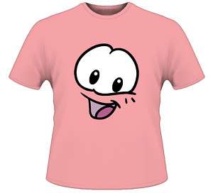 Pink Puffle Club Penguin Big Face T Shirt Light Pink  