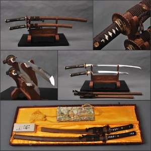   tempered Japanese katana&wakizashi sharp sword treasured *C05  