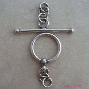 Plain Sterling Silver Bali Toggle Clasps 13mm  