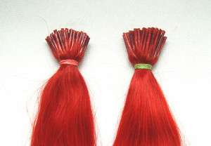New 20 Human Hair Extensions I Tip 100S 50g Red  