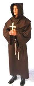   Dlx Renaissance or Medieval Monk, Priest or Friar Robe Black or Brown