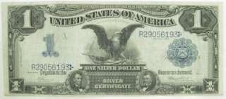 1899 $1 One Dollar Silver Certificate American Paper Bill  