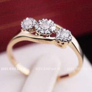 Genuine Natural Diamonds Solid 9ct Yellow Gold Engagement Wedding 