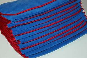 6p Microfiber Towels Elite Deluxe House Car Cleaning Cloths Blue Red 