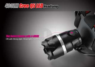 400LM CREE Q5 LED Rechargeable Adjustable Focus Headlamp Flashlight 4 