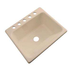   Drop In Acrylic 25x22x12 5 Hole Single Bowl Utility Sink in Chamois