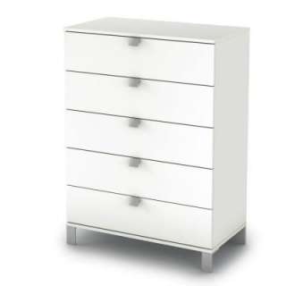 South Shore Furniture Spectra Pure White 5 Drawer Chest 3260035 at The 