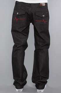 LRG The King Creative True Straight Fit Jeans in Raw Black Wash 