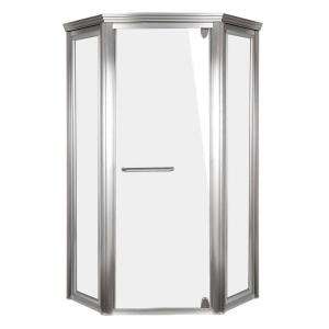 Aqua Glass 42 in. Neo Angle Shower Enclosure with Nickel Frame 403410 