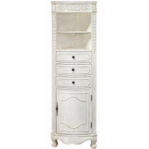   22 in. Wood Corner Linen Cabinet in Ivory 5505920420 