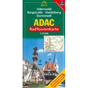 ADAC RadTourenKarte 33. Odenwald, Bergstraße, Heidelberg. 1  75 000 
