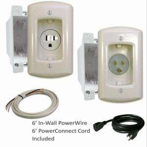 PowerBridge In Wall Power Outlet Extension Kit for wall mounted flat 