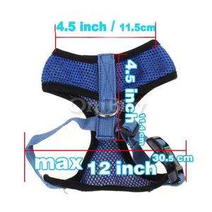  Shipping Dog Pet Soft Mesh Safety Harness Vest Clothes XL Blue  