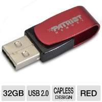 Patriot PSF32GAUSB Axle USB Flash Drive   32GB, USB 2.0, Red