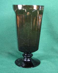 Lenox Crystal Ice Tea Goblet Glass Brown Panel Pattern  