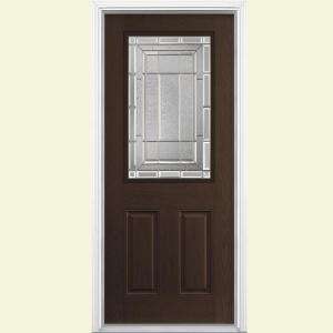   Fiberglass 1/2 Lite Entry Door with Brickmold 26427 