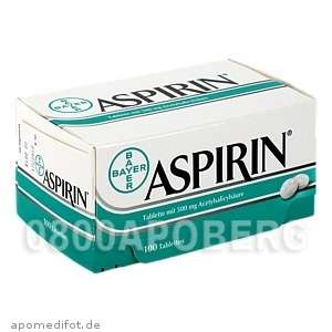 ASPIRIN 0,5 500mg Schmerzmittel 100 St. PZN 0078605  