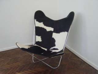 BLACK and WHITE Cowhide Leather BKF Butterfly Chair  
