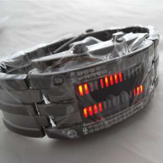 Rare Stainless RED LED Mens Sports Military Watch NEW  