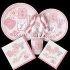 GIRL BABY SHOWER PARTY PINK STITCHING ALL ITEMS LISTED PLATE NAPKINS 