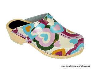 CLOGS Swedish Classic Clogs 70s style Whimsy Pattern  