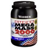 Weider Weight Gainer Mega Mass 2000, Vanille, 1500 g