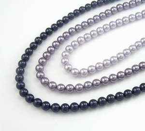 Pearl Necklace with 4mm Swarovski Beads Finished Choose  