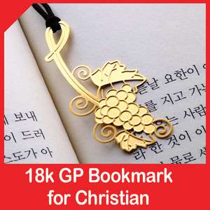 Golden GRAPEVINE christian 18k GP bookmark religious gift item jejus 