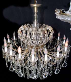 RaRe Czech.18 LIGHT VINTAGE Maria Theresa CRYSTAL CHANDELIER 42by 48 