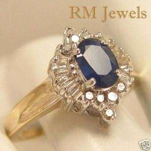 Magnificent Sapphire and Diamond 14Kt Gold Estate Ring  