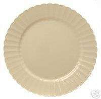 10 Ivory Scallopped Plastic Party Plate Reusable Yoshi  
