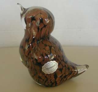 MURANO ITALY ART GLASS CRYSTAL PENGUIN PAPERWEIGHT  