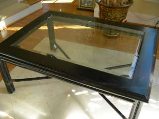 Maitland Smith Rectangular Black Bamboo Coffee Table  