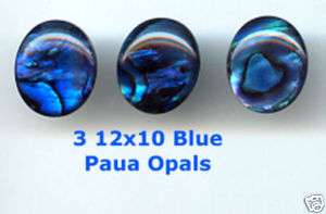 12x10 ROYAL  BLACK BASE  BLUE PAUA OPALS  