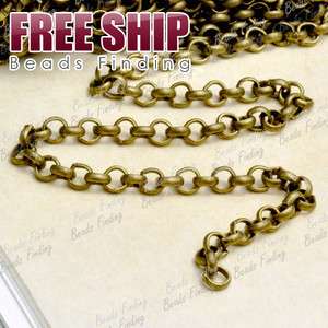 wholesale fashion DIY 4m hot Rollo Chain Iron Antique Brass Unfinished 